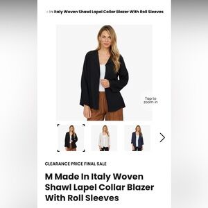 Black Woven Shawl Lapel Blazer